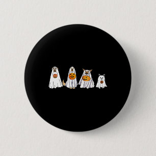 Cute Dog Dressed as Ghost Halloween Fun Boo 6 Cm Round Badge