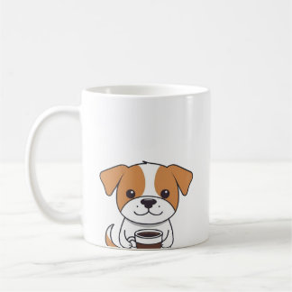 Cute Dog Drinking Coffee Mug