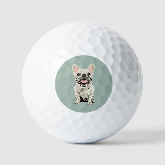 Cute Dog, Dusty Blue Golf Balls (Front)