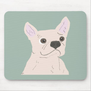 Cute Dog, Dusty Blue Mouse Pad