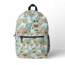 Cute Dog Easter Easter Pattern on Teal