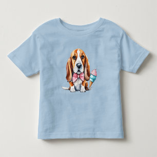 Cute dog eating ice cream  toddler T-Shirt