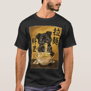 Cute Dog Eating Ramen Noodles Funny Japan Kawaii T-Shirt