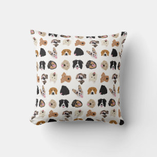 Cute Dog Face Illustration Pattern Cushion