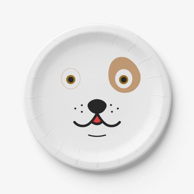 Cute dog face paper plate (Front)