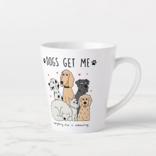 Cute Dog Family Group for Dog Moms and Pet Lovers Latte Mug