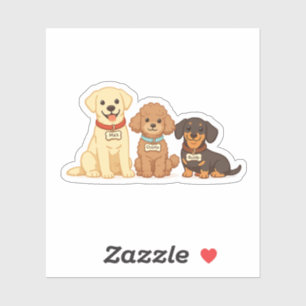 Cute Dog Family Vector Illustration