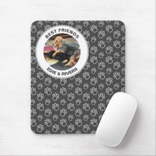 Cute Dog Foot Prints Mousepad