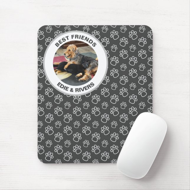 Cute Dog Foot Prints Mousepad (With Mouse)