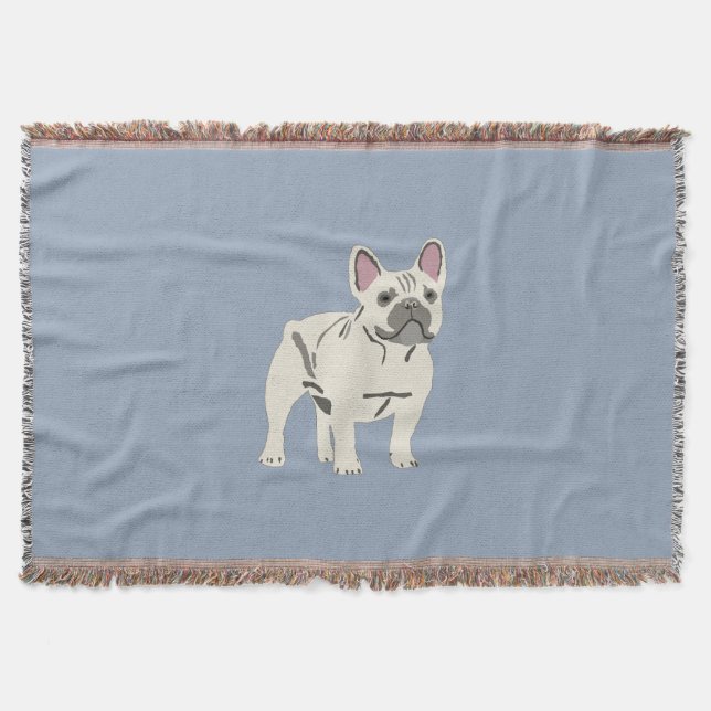 Cute dog, French bulldog Throw Blanket (Front)
