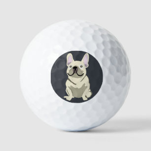 Cute dog, frenchie golf balls