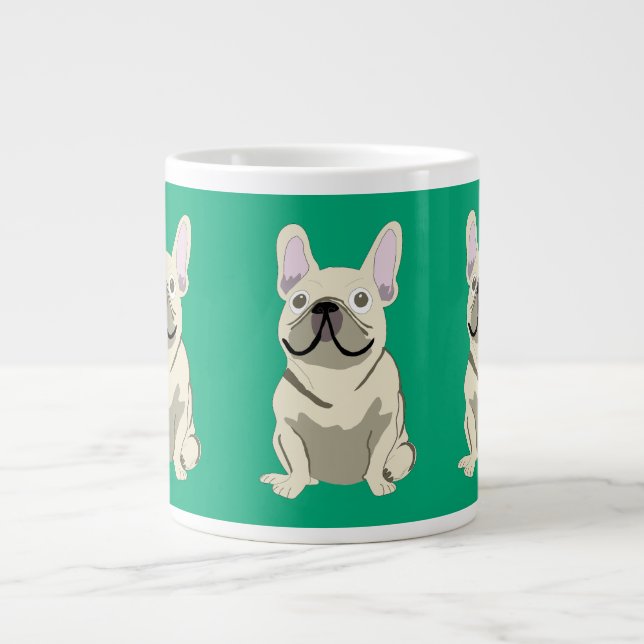 Cute dog, frenchie large coffee mug (Front)