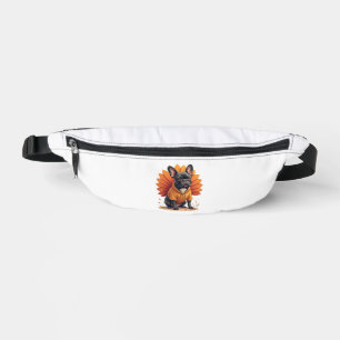 Cute Dog Frenchie Thanksgiving Kids Teen Girl Boy Bum Bags
