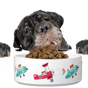Cute Dog Fun Aeroplanes Funny Animal Fur Baby Bowl