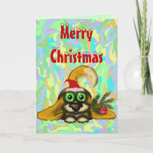 Cute dog funny Merry Christmas card design