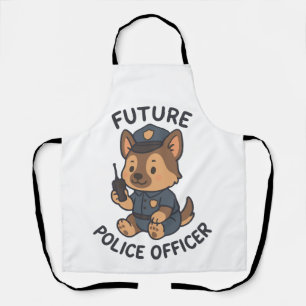 Cute Dog Future Police Officer Theme Apron