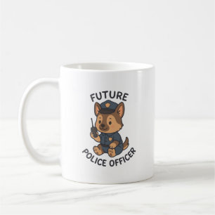 Cute Dog Future Police Officer Theme Coffee Mug