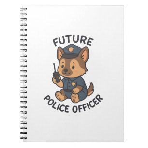 Cute Dog Future Police Officer Theme Notebook