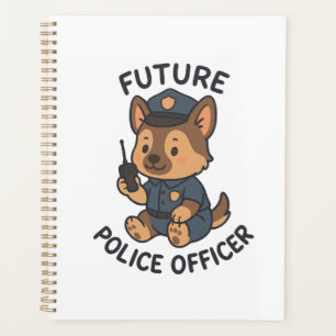 Cute Dog Future Police Officer Theme Planner