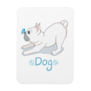 Cute Dog Gift Funny Dog With Butterfly Magnet