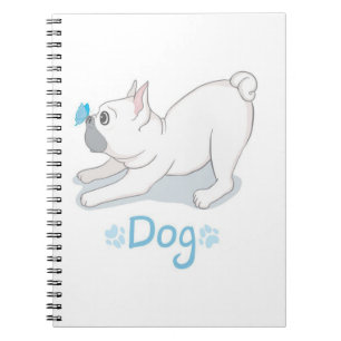 Cute Dog Gift Funny Dog With Butterfly Notebook