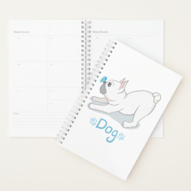 Cute Dog Gift | Funny Dog With Butterfly Planner (Display)