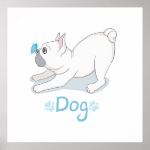 Cute Dog Gift   Funny Dog With Butterfly Poster