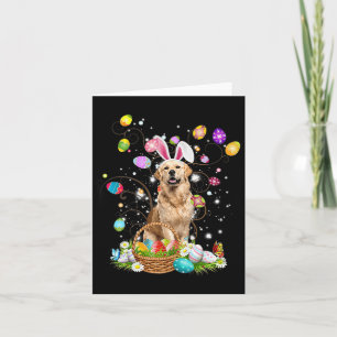 Cute Dog Golden Retriever Fun Easter Day Egg Hunti Card