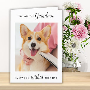 Cute Dog Grandma Personalised Pet Photo Birthday Holiday Card