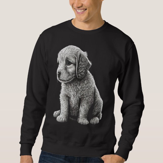 Cute Dog Graphic Puppy Illustration 1 Sweatshirt (Front)
