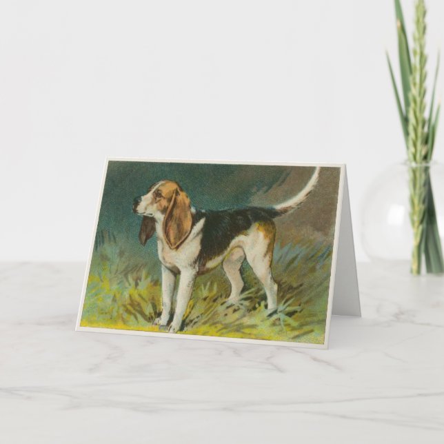 Cute Dog Greetings With Sweet Beagle Print Card (Front)