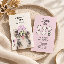 Cute Dog Groomer Loyalty Card Business Card