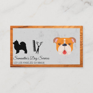 Cute Dog Groomer Stylist Shears Business Card