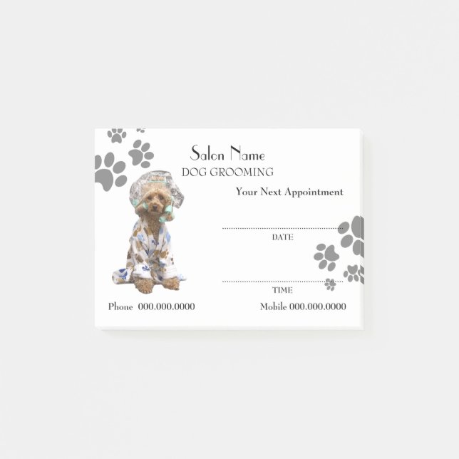 Cute dog grooming Appointment Post-it® Notes (Front)