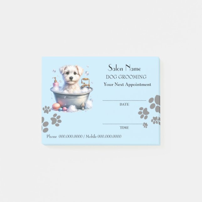 Cute dog grooming Appointment Post-it® Notes (Front)