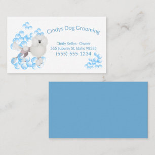 Cute Dog Grooming Bubbles Business Card