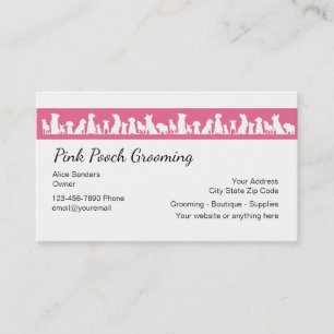 Cute Dog Grooming Business Cards