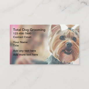 Cute Dog Grooming Business Cards Yorkie