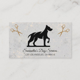 Cute Dog Grooming Elegant Shears Business Card