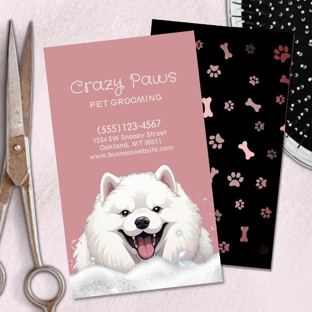 Cute Dog Grooming Pet Service Business Card (Creator Uploaded)