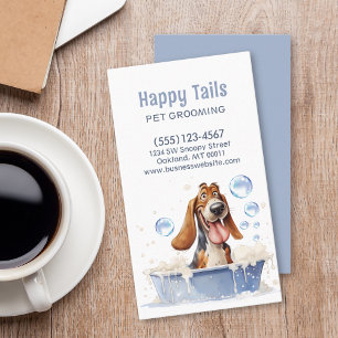 Cute Dog Grooming Pet Service Business Card