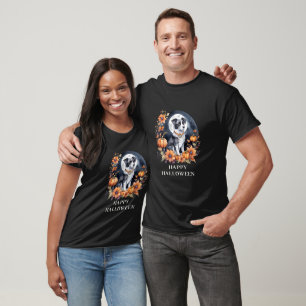 Cute Dog Halloween Floral Moon Canine Lover T-Shirt