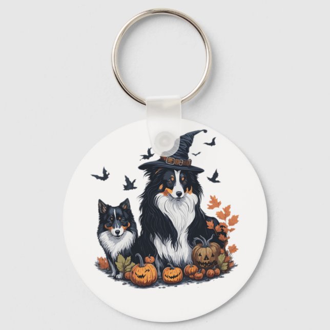 Cute Dog Halloween  Key Ring (Front)