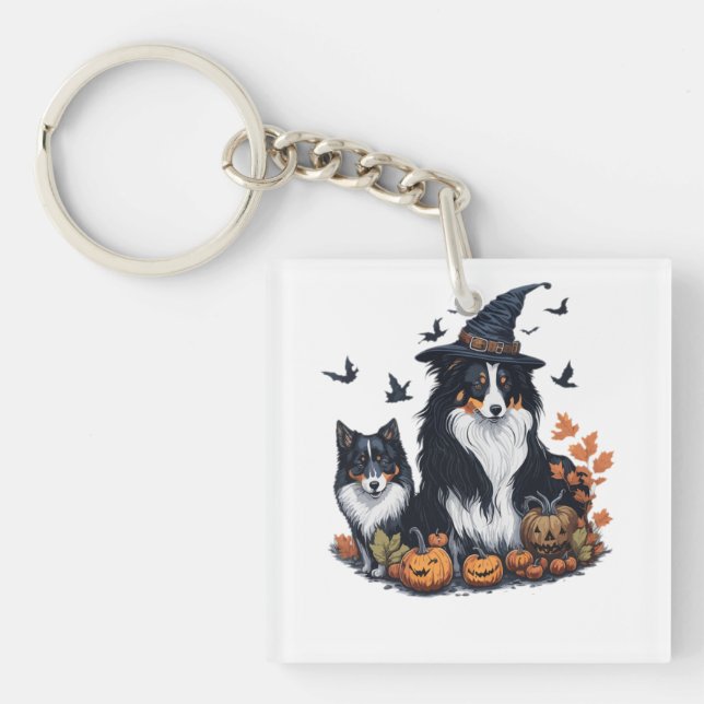 Cute Dog Halloween  Key Ring (Front)
