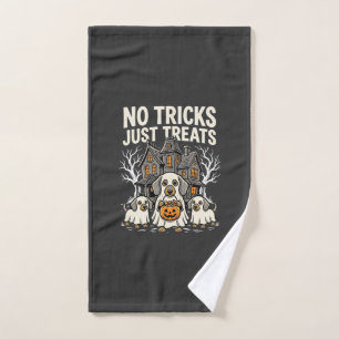 Cute Dog Halloween No Tricks Just Treats_1 Hand Towel