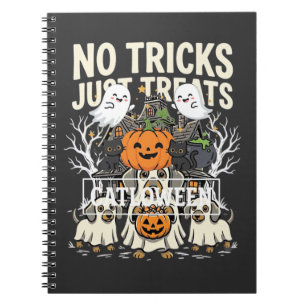 Cute Dog Halloween No Tricks Just Treats_1 Notebook