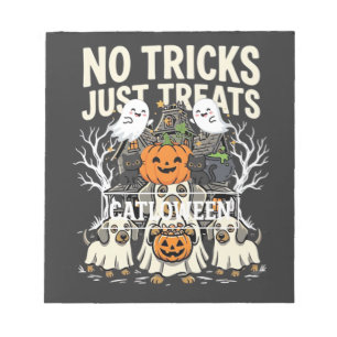 Cute Dog Halloween No Tricks Just Treats_1 Notepad