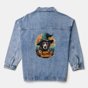 cute dog Halloween party Denim Jacket