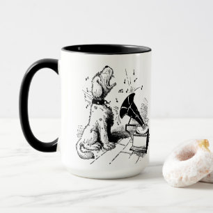 Cute Dog Howling to Music Coffee Mug