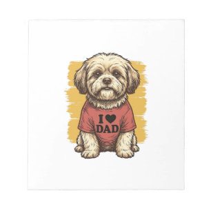 Cute Dog I Love Dad Vintage Engraving Vector Desig Notepad